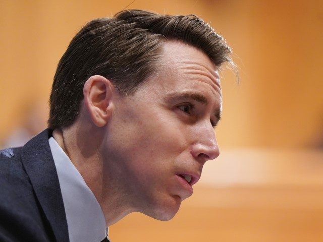 Sen. Josh Hawley, R-MO questions Neera Tanden, director of the Office and Management and Budget (OMB) nominee before the Senate Homeland Security and Government Affairs committee on her nomination to become the director of the Office of Management and Budget (OMB), during a hearing at the US Capitol in Washington, …