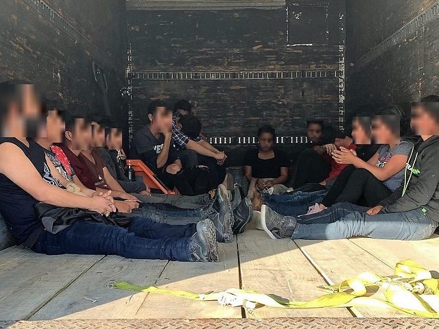 Agents find migrants locked inside a box truck over the last days of 2021. (U.S. Border Patrol/Laredo Sector)
