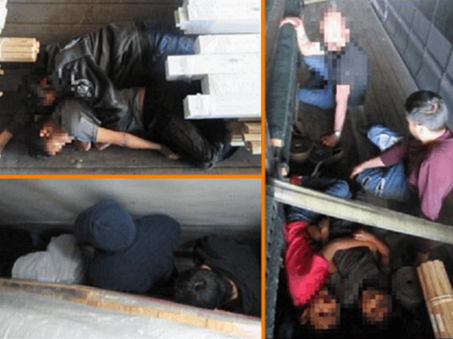 Falfurrias Border Patrol agents find migrants, including children, locked inside a trailer loaded with lumber. (U.S. Border Patrol/Rio Grande Valley Sector)