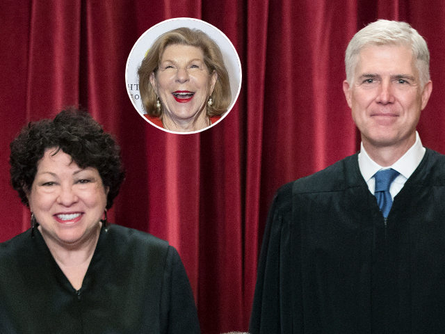 FILE - Associate Justice Sonia Sotomayor, left, and Associate Justice Neil Gorsuch gather with other justices of the U.S. Supreme Court for an official group portrait, June 1, 2017, at the Supreme Court Building in Washington.