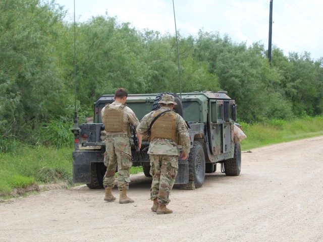 Texas National Guard at Border in Los Ebanos, Texas