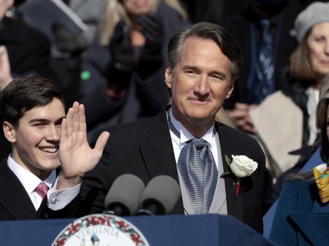 RICHMOND, VIRGINIA - JANUARY 15: Glenn Youngkin is sworn in as the 74th Governor of Virgin