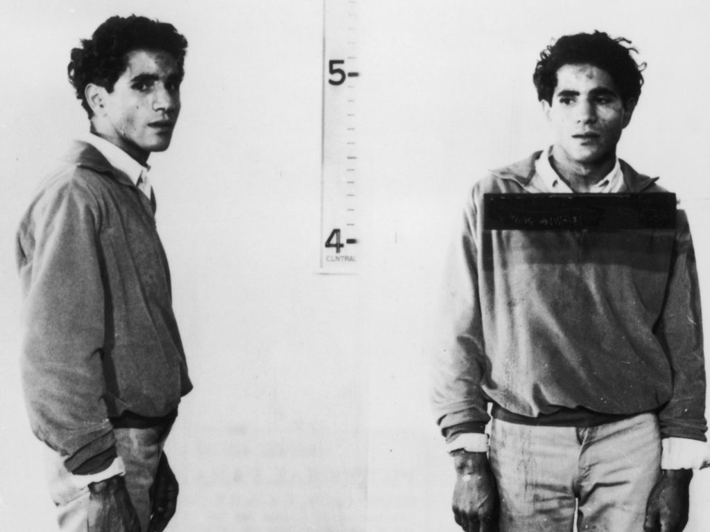 4th June 1968: Two full-length police portraits of Jordanian assassin Sirhan Sirhan the night he assassinated Democratic presidential candidate Robert F. Kennedy, Los Angeles, California. (Photo by Hulton Archive/Getty Images)