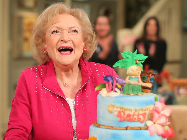 STUDIO CITY, CA - JANUARY 16: Actress Betty White poses at the celebration of her 93rd birthday on the set of "Hot in Cleveland" held at CBS Studios - Radford on January 16, 2015 in Studio City, California. (Photo by Mark Davis/Getty Images for TV Land)