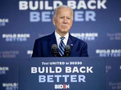 Border - US Democratic presidential candidate Joe Biden speaks about on the third plank of his Build Back Better economic recovery plan for working families, on July 21, 2020, in New Castle, Delaware. (Photo by BRENDAN SMIALOWSKI/AFP via Getty Images)