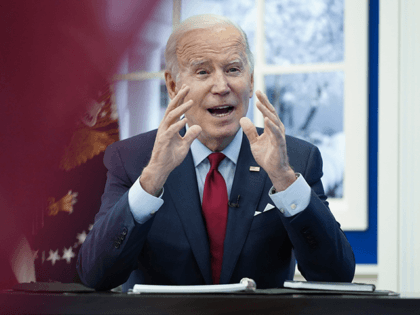 President Joe Biden speaks as he meets with the White House COVID-19 Response Team on the