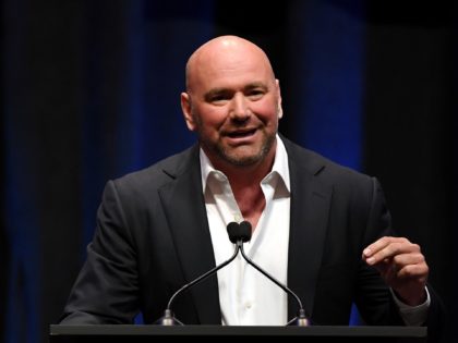 LAS VEGAS, NV - JULY 05: UFC President Dana White inducts Ronda Rousey , into the UFC Hall of Fame at The Pearl concert theater at Palms Casino Resort on July 5, 2018 in Las Vegas, Nevada. (Photo by Ethan Miller/Getty Images)