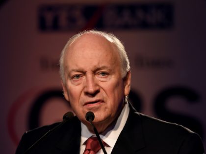 Former vice president of the United States Dick Cheney speaks at the Global Business Summit in the Indian capital New Delhi on March 27, 2017. (Photo by MONEY SHARMA / AFP) (Photo by MONEY SHARMA/AFP via Getty Images)