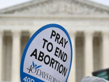 Pro-life activists march in front of the US Supreme Court during the 49th annual March for
