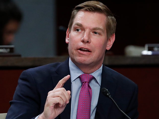 Rep. Eric Swalwell, D-Calif., brings up the separation of families at the border during a joint hearing of the House Committee on the Judiciary and House Committee on Oversight and Government Reform examining the Inspector General's report of the FBI's Clinton email probe, on Capitol Hill, Tuesday, June 19, 2018 …