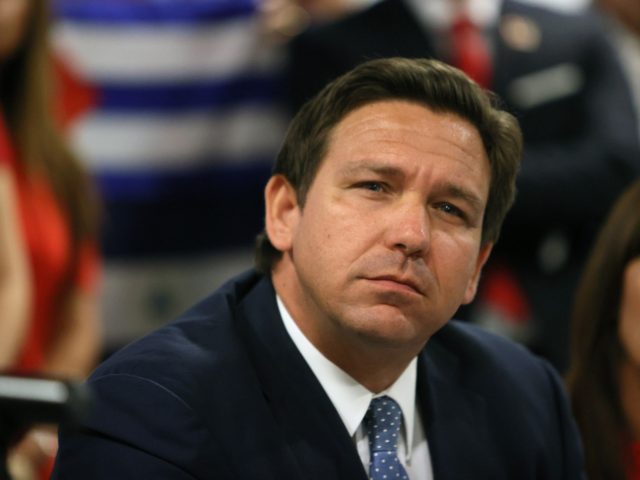 MIAMI, FLORIDA - JULY 13: Florida Gov. Ron DeSantis takes part in a roundtable discussion