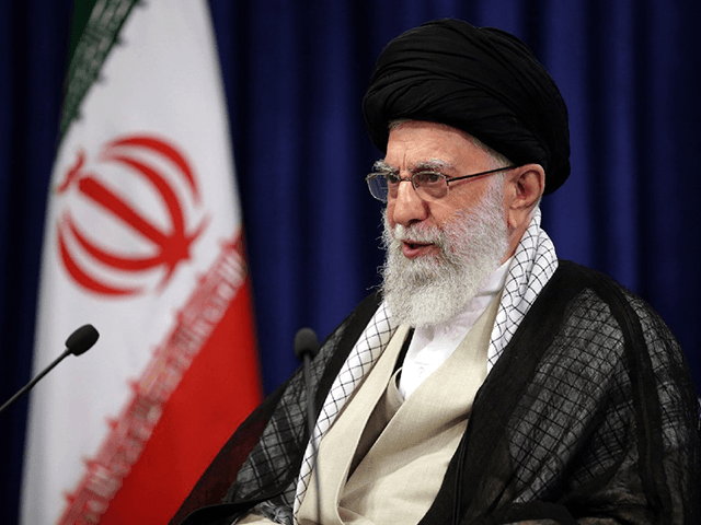 Iran's Supreme Leader Ayatollah Ali Khamenei speaks on television on Friday, in a handout