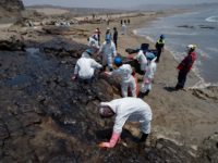 Oil Spill Turns Peru Beach Black After Tonga Eruption