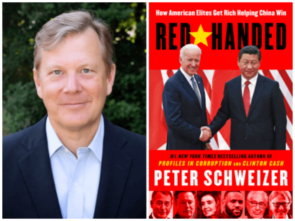 Peter Schweizer is shown with a copy of his book "Red-Handed" (photo: Nicole Myhre)