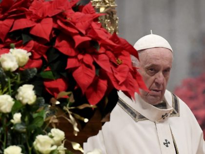 Pope Francis attends to the Epiphany Mass in St Peter's Basilica at the Vatican on January