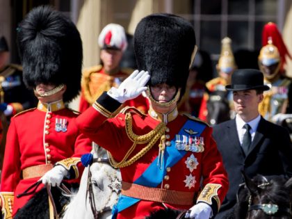 LONDON, ENGLAND - JUNE 01: Prince Andrew, the Duke of York takes the salute during the Colonel's Review on June 01, 2019 in London, England. The Colonel's Review is the second of two rehearsals ahead of Trooping The Colour which will take place on Saturday June 08, 2019. (Photo by …