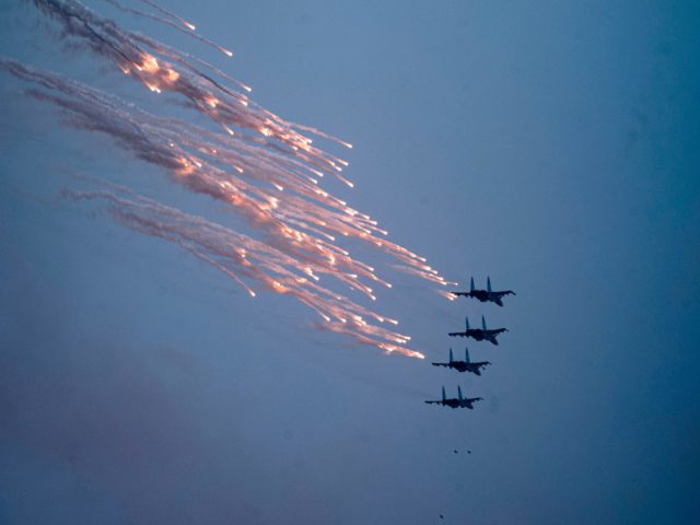 Russian military jets take part in military exercises at the Kapustin Yar range in Astrakhan region, Southern Russia on September 25, 2020 during the "Caucasus-2020" military drills gathering China, Iran, Pakistan and Myanmar troops, along with ex-Soviet Armenia, Azerbaijan and Belarus. - Up to 250 tanks and around 450 infantry …
