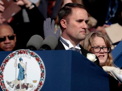 RICHMOND, VIRGINIA - JANUARY 15: Jason Miyares is sworn in as the 48th Attorney General during the Inauguration for Governor-elect Glenn Youngkin on the steps of the Virginia State Capitol on January 15, 2022 in Richmond, Virginia. Miyares is the first Hispanic and Cuban American to be elected Attorney General …