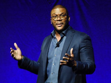 Tyler Perry, the writer, director and star of the upcoming film "Boo! A Madea Halloween," introduces a trailer for the film during the Lionsgate presentation at CinemaCon 2016, the official convention of the National Association of Theatre Owners (NATO), at Caesars Palace on Thursday, April 14, 2016, in Las Vegas. …