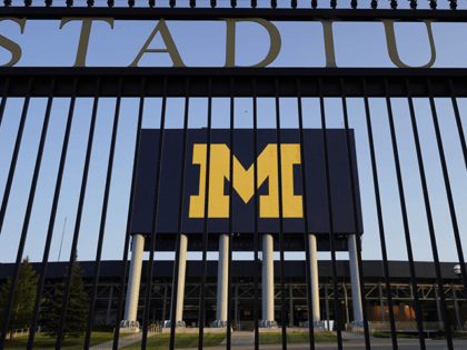 This Aug. 13, 2020 file photo shows the University of Michigan football stadium in Ann Arbor, Mich. A report says staff at the University of Michigan missed many opportunities to stop a doctor who committed sexual misconduct against hundreds of patients over decades at the school. (AP Photo/Paul Sancya, File)