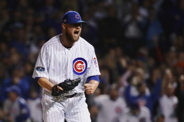 Left-handed pitcher Jon Lester, a member of three World Series championship teams, announc