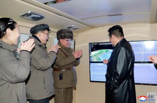 This photograph from North Korea's official Korean Central News Agency (KCNA) shows the co