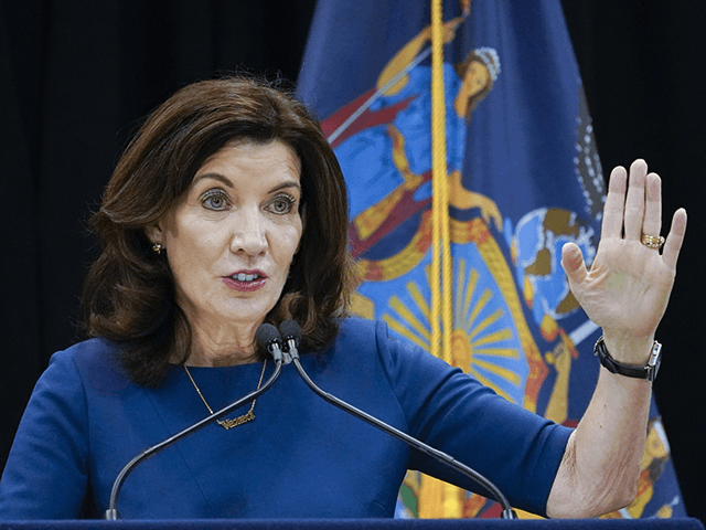 New York Gov. Kathy Hochul speaks at an event, Friday, Dec. 10, 2021, in New York. Gov. Hochul said she wants New York to impose term limits on her office and other statewide elected officials and ban them from earning an outside income, changes that implicitly rebuke her predecessor Andrew …