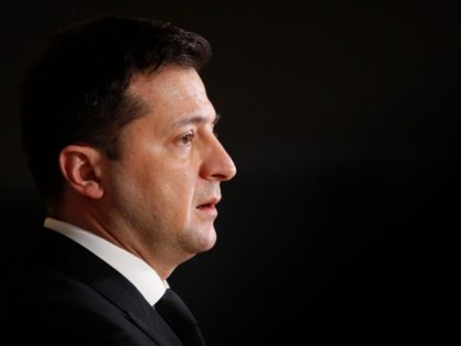 Ukraine's President Volodymyr Zelensky attends the Eastern Partnership summit in Brussels on December 15, 2021. - EU leaders will try to rescue their outreach to five former Soviet republics of eastern Europe on December 15, 2021, all of them would-be partners undermined by Russian meddling and regional strife. (Photo by …
