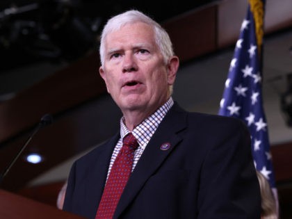 Rep. Mo Brooks (R-GA) speaks at a news conference on the “Fire Fauci Act” on Capitol Hill on June 15, 2021 in Washington, DC. The bill, drafted by Rep. Marjorie Taylor Greene (R-GA) , states that Dr. Anthony Fauci be removed from his position for allegedly deceiving the American people. …