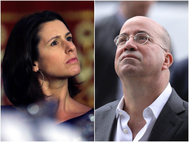 Former CNN executive Allison Gollust and former CNN chief Jeff Zucker. AP Photo/Mike Groll, File/Drew Angerer/Getty Images
