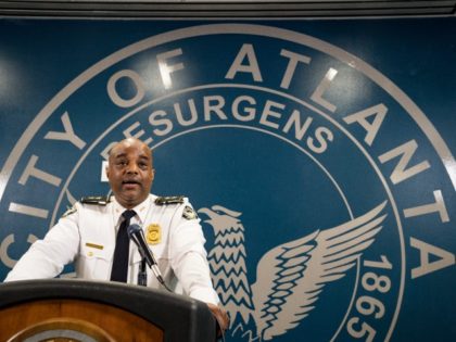 ATLANTA, GA - MARCH 18: Deputy Police Chief Charles Hampton Jr. speaks at a news conference on March 18, 2021, in Atlanta, Georgia. Suspect Robert Aaron Long, 21, was arrested after a series of shootings at three Atlanta-area spas left eight people dead on Tuesday night, including six Asian women.