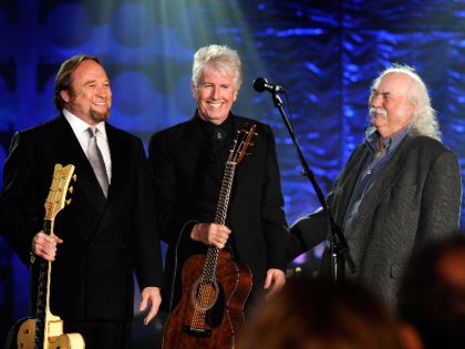 NEW YORK - JUNE 18: (L-R) Singer/songwriters Stephen Stills, Graham Nash and David Crosby perform on stage during the 40th Annual Songwriters Hall of Fame Ceremony at The New York Marriott Marquis on June 18, 2009 in New York City. (Photo by Larry Busacca/Getty Images for Songwriters Hall of Fame)