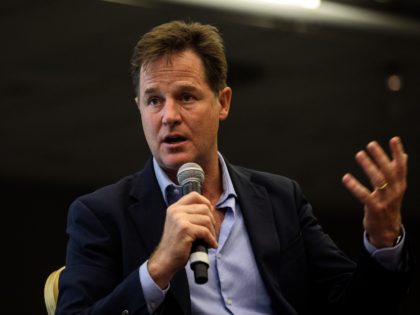 BRIGHTON, ENGLAND - SEPTEMBER 17: Former Leader of the Liberal Democrats Nick Clegg speaks at a Liberal Democrat Party Conference fringe event at the Hilton Hotel on September 17, 2018 in Brighton, England. Liberal Democrat Leader Vince Cable has announced that he plans to step down "once Brexit is resolved …