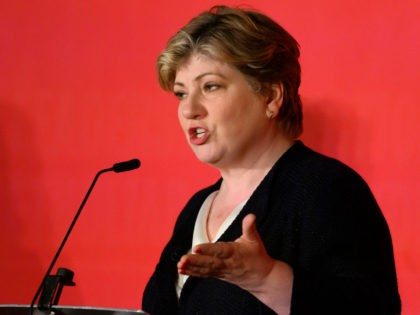 CARDIFF, WALES - FEBRUARY 02: Emily Thornberry speaks at the Labour Leadership Hustings at Cardiff City Hall on February 2, 2020 in Cardiff, Wales. Keir Starmer, Rebecca Long-Bailey, Emily Thornberry and Lisa Nandy are vying to replace Labour leader Jeremy Corbyn, who offered to step down following his party's loss …