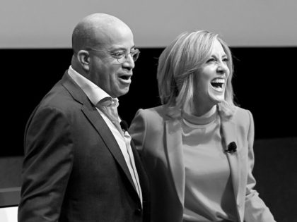 (EDITOR'S NOTE: This image has been converted to black and white) Chairman, WarnerMedia New & Sports, President CNN Worldwide Jeff Zucker, Alisyn Camerota and John Berman speak onstage during CNN Experience on March 05, 2020 in New York City. 749078 CNN Experience (Photo by Mike Coppola/Getty Images for WarnerMedia)