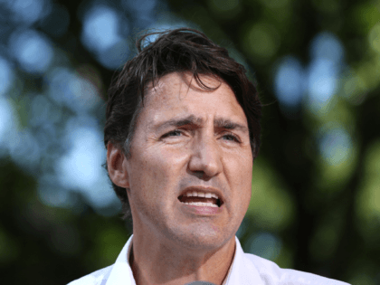 Canada's Liberal Party Leader and Prime Minister Justin Trudeau speaks during a news confe