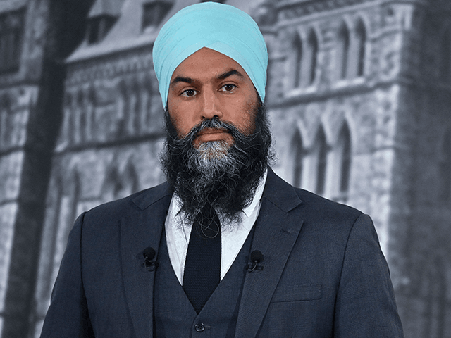 NDP leader Jagmeet Singh participates of the Face-a-Face 2021 debate at TVA studios in Mon