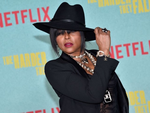 US actress Taraji P. Henson arrives for the Los Angeles Special Screening of Netflix's "The Harder They Fall" at the Shrine Auditorium in Los Angeles, October 13, 2021. (Photo by Chris Delmas / AFP) (Photo by CHRIS DELMAS/AFP via Getty Images)