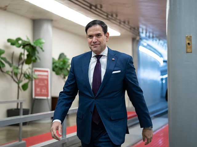 WASHINGTON, DC - DECEMBER 2: Sen. Marco Rubio (R-FL) walks through the Senate subway on his way to a vote at the U.S. Capitol on December 2, 2021 in Washington, DC. With a deadline at midnight on Friday, Congressional leaders are working to pass a continuing resolution to fund the …