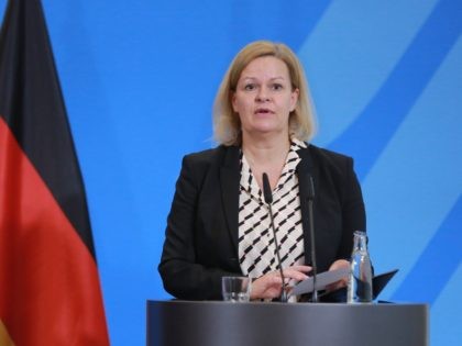 BERLIN, GERMANY - JANUARY 14: German Interior Minister Nancy Faeser and European Union Com