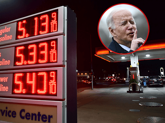 Gas prices reach over $5.00 a gallon at a petrol station in Los Angeles, California; President Joe Biden speaks to the press as he departs the White House (inset)Gas prices reach over $5.00 a gallon at a petrol station in Los Angeles, California; President Joe Biden speaks to the press …