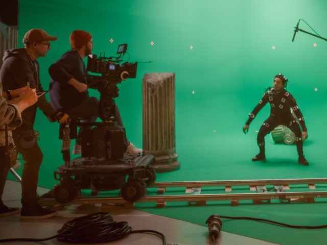 film crew, green screen, motion capture