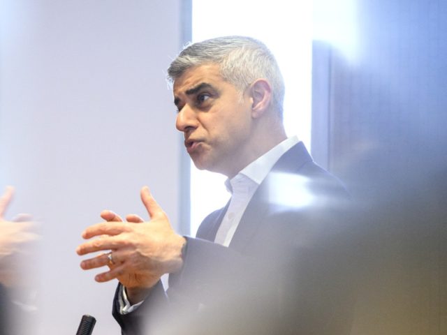 LONDON, ENGLAND - FEBRUARY 17: Mayor of London Sadiq Khan speaks to the media at the Londo