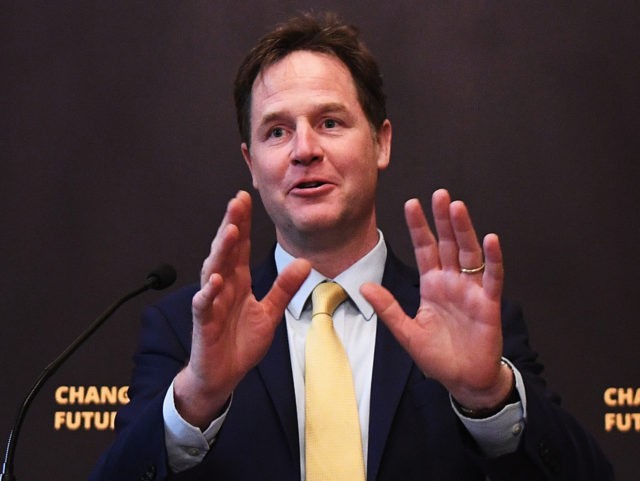 LONDON, ENGLAND - MAY 02: Former Liberal Democrat leader Nick Clegg gives a speech at the