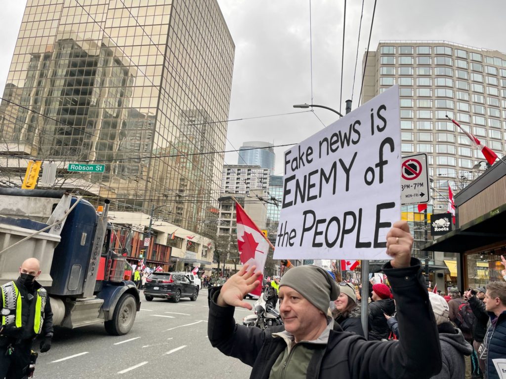 A sign of the times on the streets of Vancouver (Ethan Letkeman/Breitbart News)