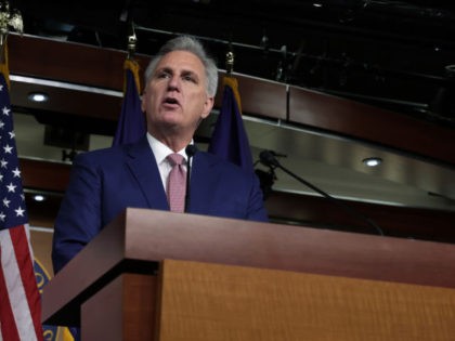 U.S. House Minority Leader Rep. Kevin McCarthy (R-CA) speaks during a weekly news conference at the U.S. Capitol on January 13, 2022, in Washington, DC. (Photo by Alex Wong/Getty Images)