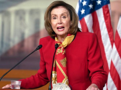 Speaker of the House Nancy Pelosi of Calif., speaks during a news conference on Capitol Hill, Wednesday, Feb. 9, 2022, in Washington. (AP Photo/Mariam Zuhaib)
