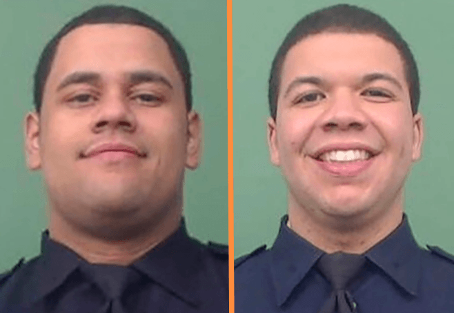 NYPD Officers Wilbert Mora and Jason Rivera. (New York Police Department)