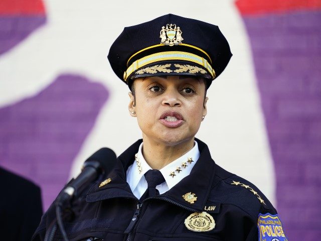 Philadelphia Police Commissioner Danielle Outlaw speaks during a news conference in Philad