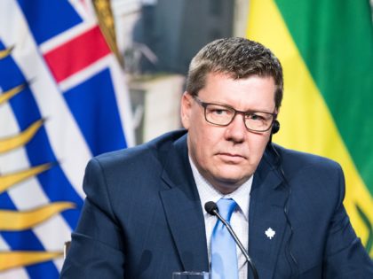 Saskatchewan's premier Scott Moe looks on as prime ministers of the Canadian provinces gat